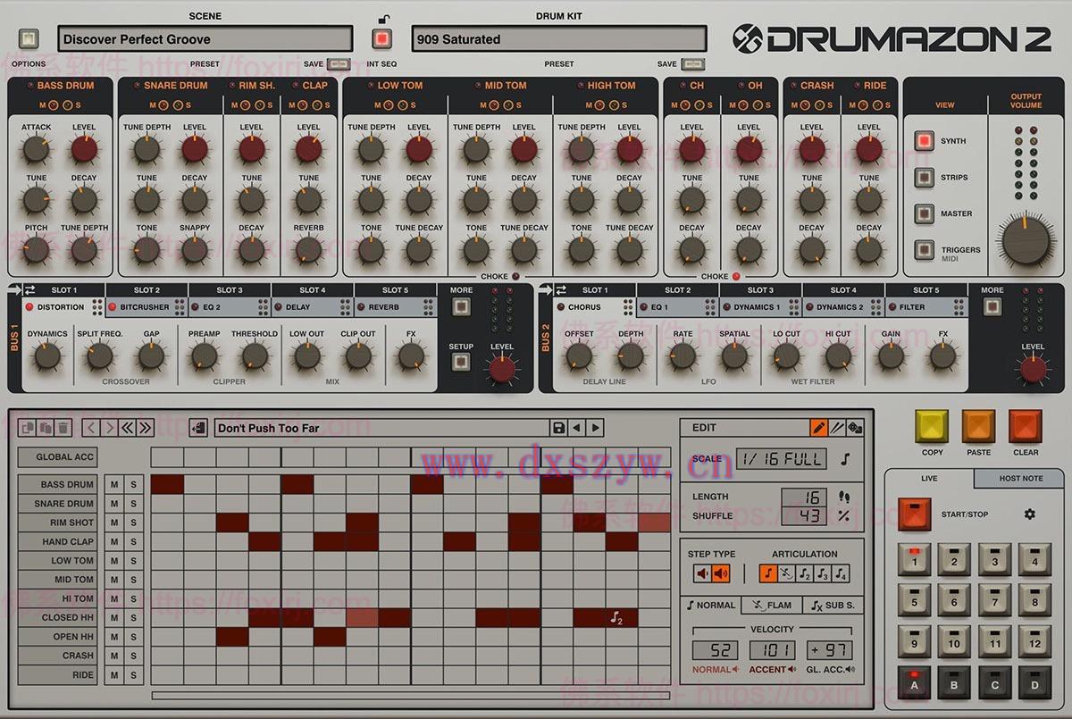D16 Group Drumazon 2.0.6 909鼓机模拟器插件-大学生资源网