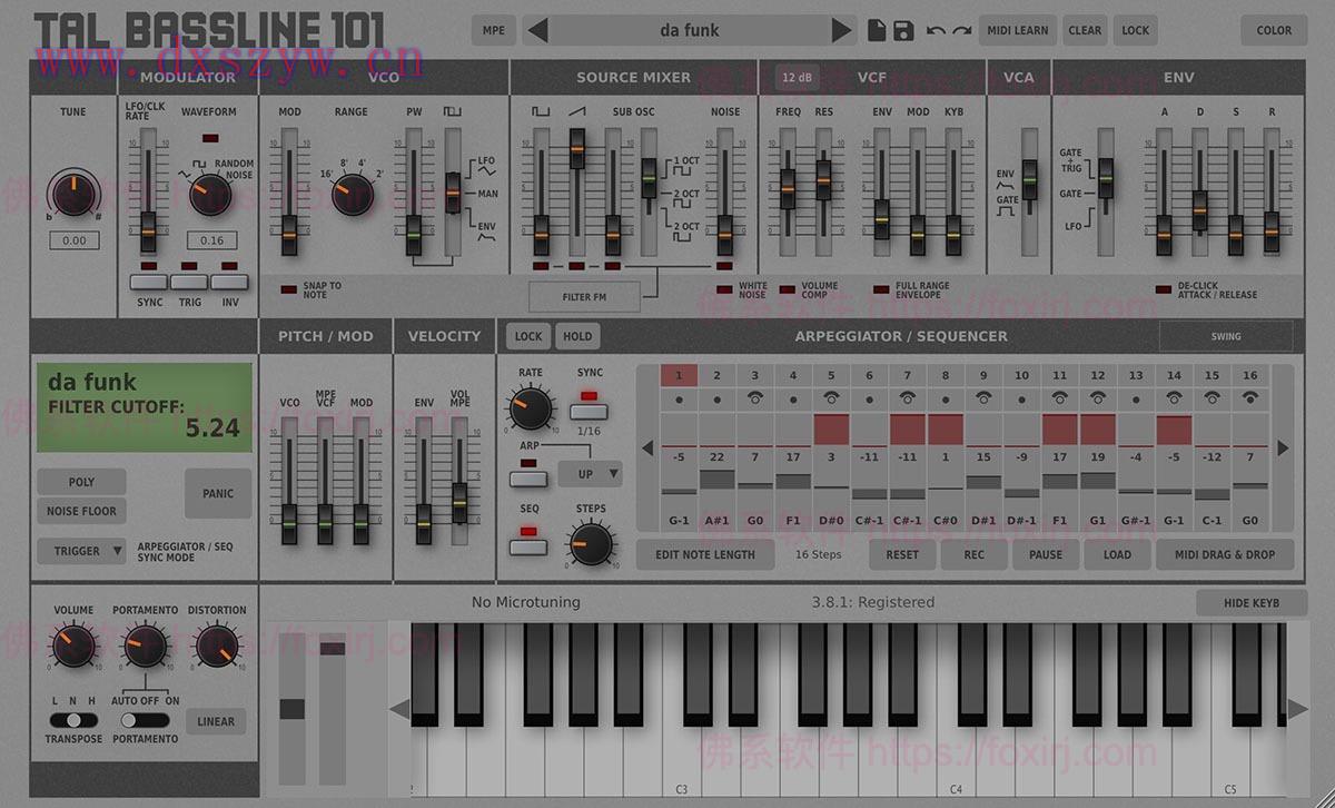 Togu Audio Line TAL-BassLine-101 3.9.4 单声道低音合成器插件-大学生资源网