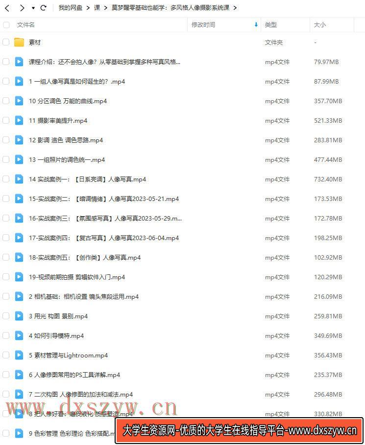 图片[2]-莫梦醒2023零基础也能学：多风格人像摄影系统课【画质高清有部分素材】-网创