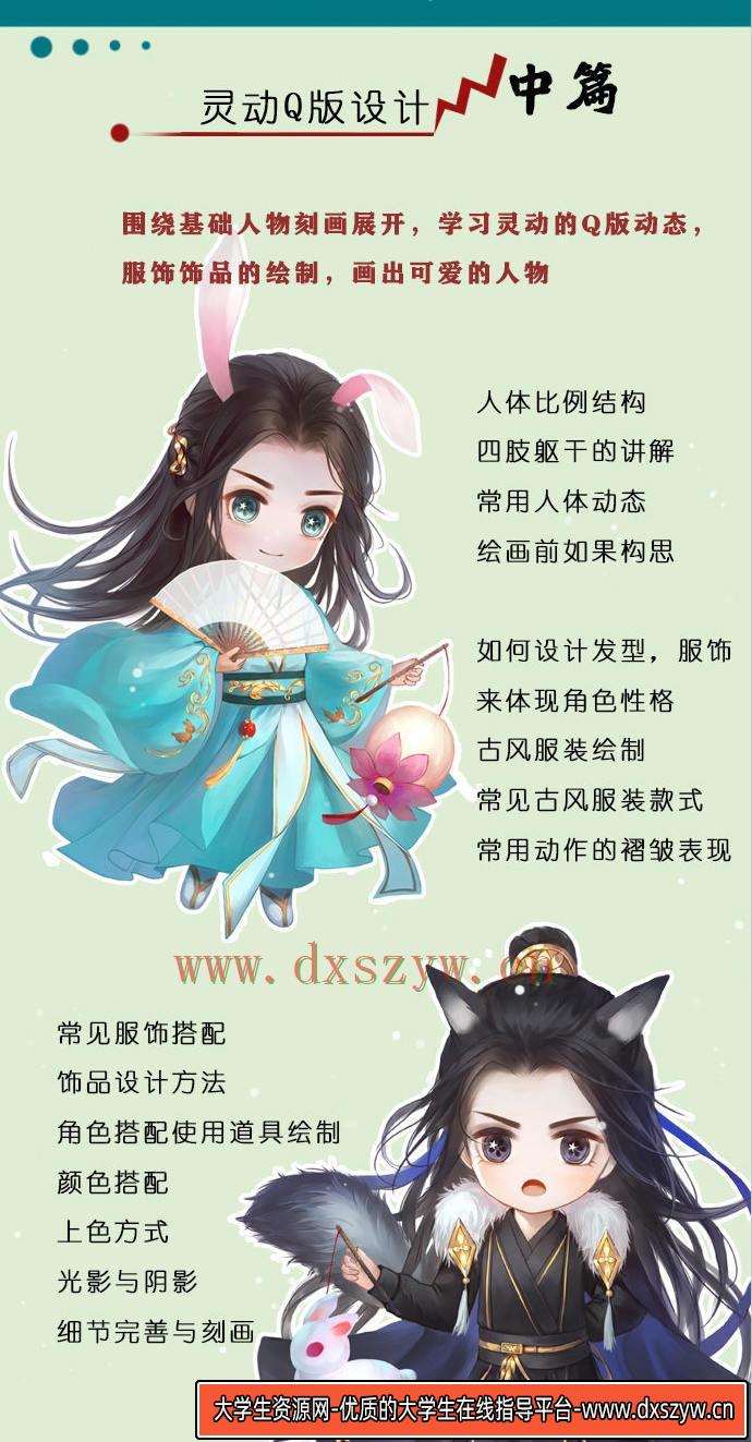 图片[4]-叶紫紫古风Q版厚涂班第一期2020年4月结课【画质不错有笔刷课件】-网创
