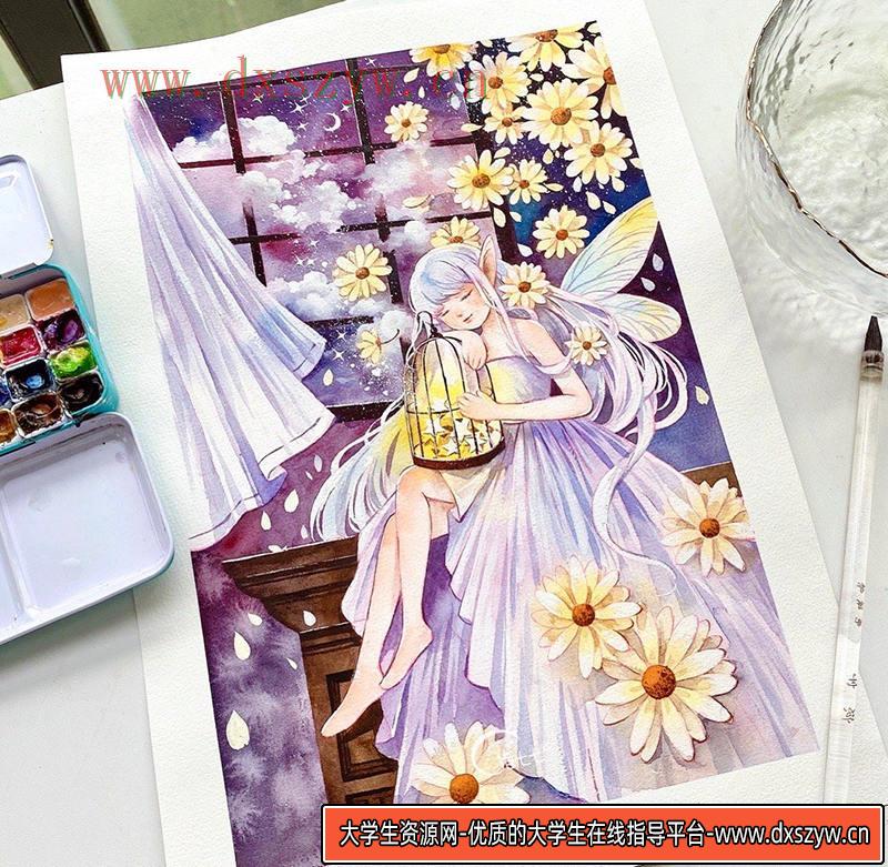诣七七水彩插画进阶班第二期2021年6月结课【画质不错】-大学生资源网
