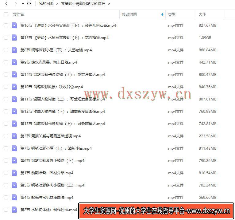 图片[3]-零基础小清新钢笔淡彩课程2021年【画质高清只有视频】-网创