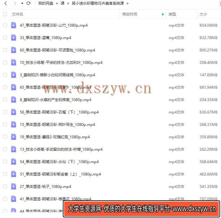 图片[2]-【缺课】吴小迪2022水彩植物花卉美食系统课【画质高清只有视频】-网创