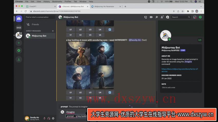 图片[3]-ChatGPT4 和 MidJourney AI 绘画聊天革命性指南教程-中英字幕-大学生资源网