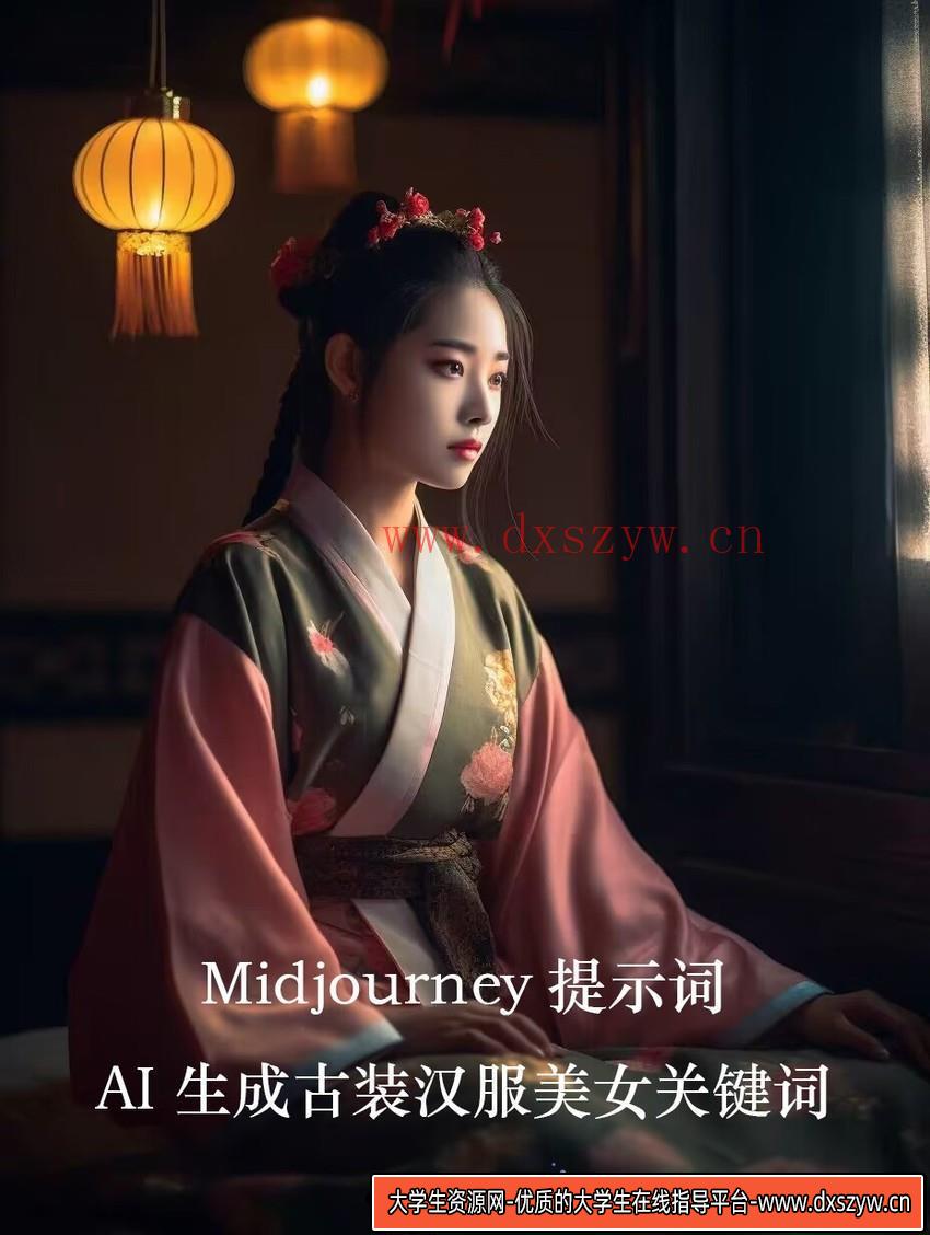 Midjourney关键词-AI生成中国风古装汉服美女人像提示关键词-大学生资源网