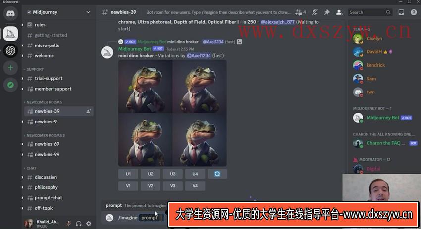Midjourney 精通教程-使用Midjourney AI创建美丽艺术图像-中英字幕-大学生资源网