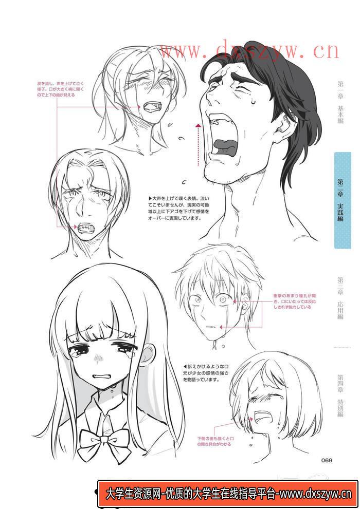 图片[2]-CZ.129- 动漫表情的描绘集-创作学习专区-131MB-164P-1PDF-大学生资源网
