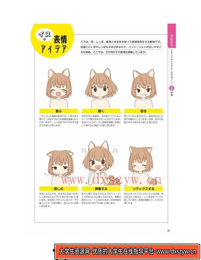 CZ.143- 动漫兽耳角色绘画-创作学习专区-275MB-149P-1PDF-大学生资源网