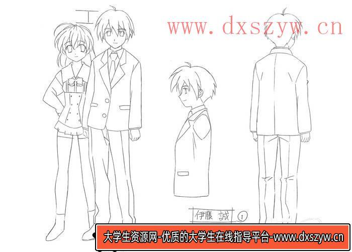 图片[4]-YH038- School Days 线稿设定资料集-游戏原画-20MB-83P-大学生资源网