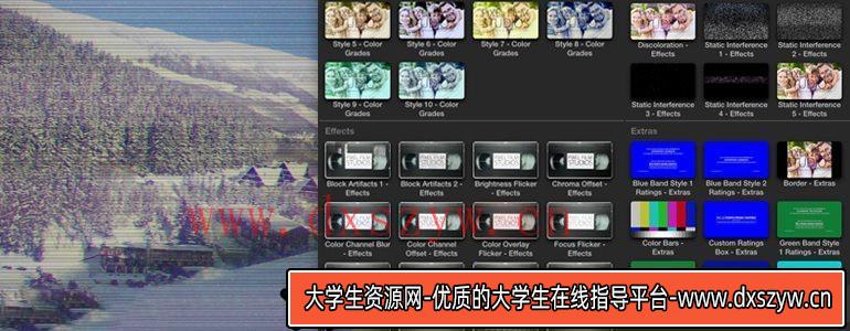 图片[2]-[FCPX 插件]FCPX插件-80年代录像机磁带噪点雪花干扰视觉特效动画效果-大学生资源网