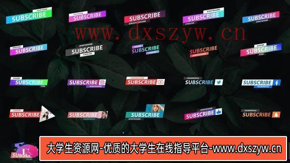 [FCPX 插件]25个社交媒体彩色图形字幕条标题动画FCPX插件 Social Media Lower Thirds-大学生资源网