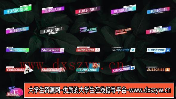 [FCPX 插件]25个社交媒体彩色图形字幕条标题动画FCPX插件 Social Media Lower Thirds-大学生资源网