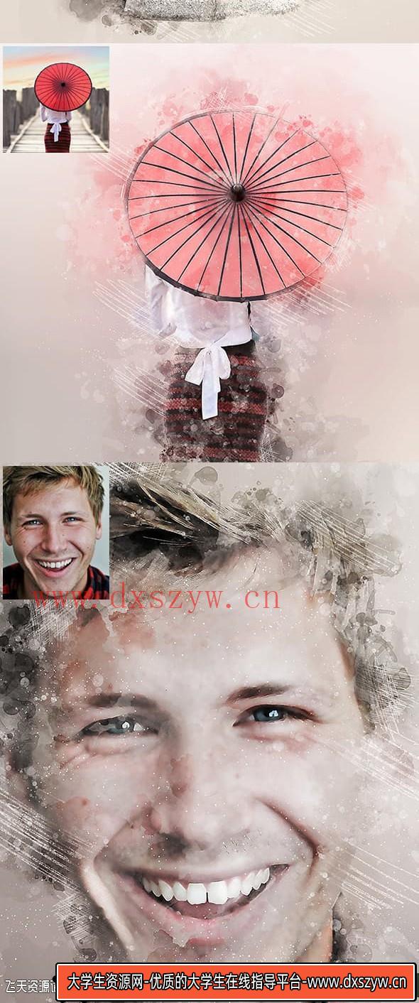 图片[2]-[PS动作下载]现代艺术绘画Photoshop动作Modern Artist Photoshop Action附教程-大学生资源网
