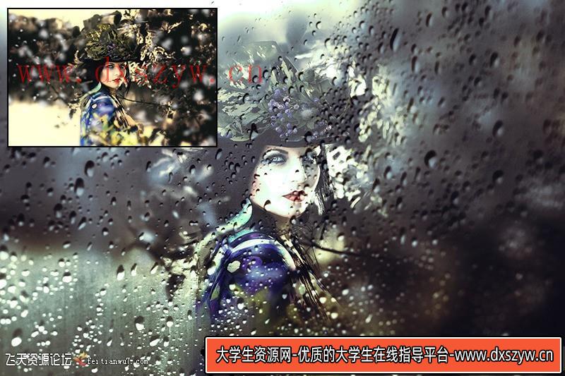 图片[4]-[中文版动作]朦胧雨天玻璃雨滴雨水特效PS中文汉化版动作 附视频教程-大学生资源网