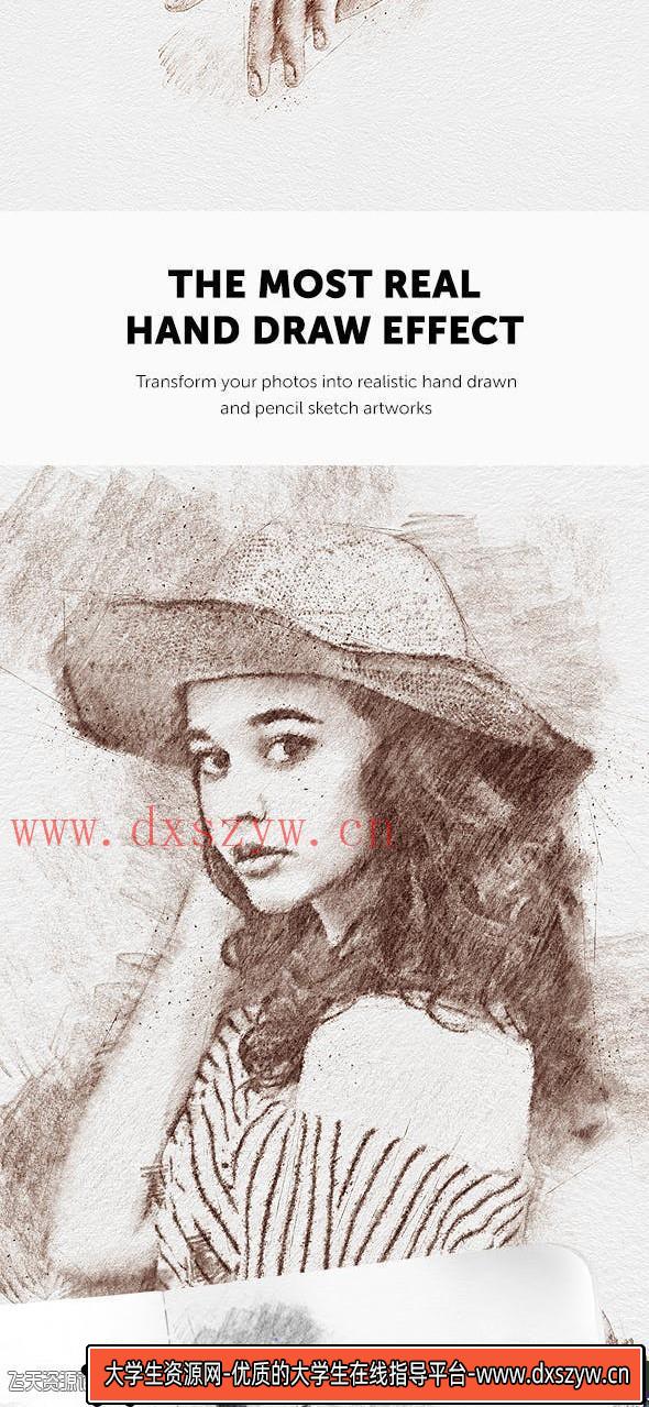 图片[5]-[PS动作下载]专业素描PS动作 Sketch – Photoshop Action(附视频教程)-大学生资源网