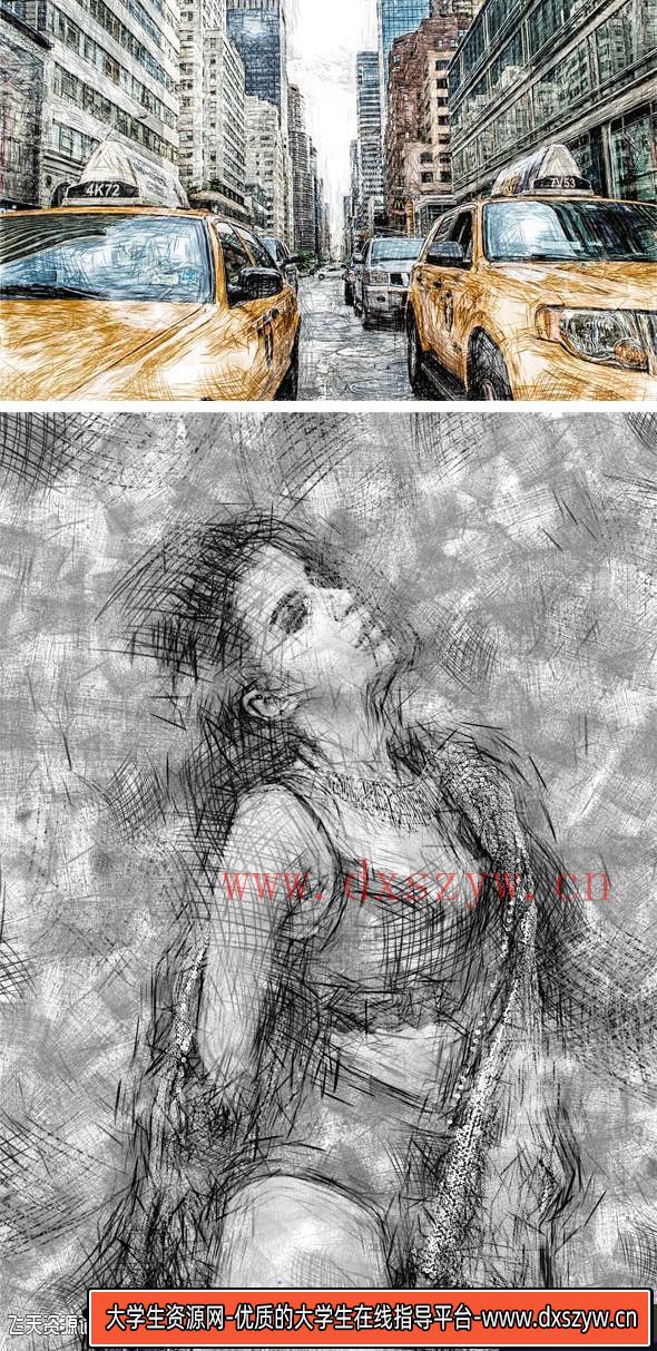 图片[5]-[PS动作下载]艺术素描PS动作 Artistic Sketch Photoshop Action(附视频教程)-大学生资源网