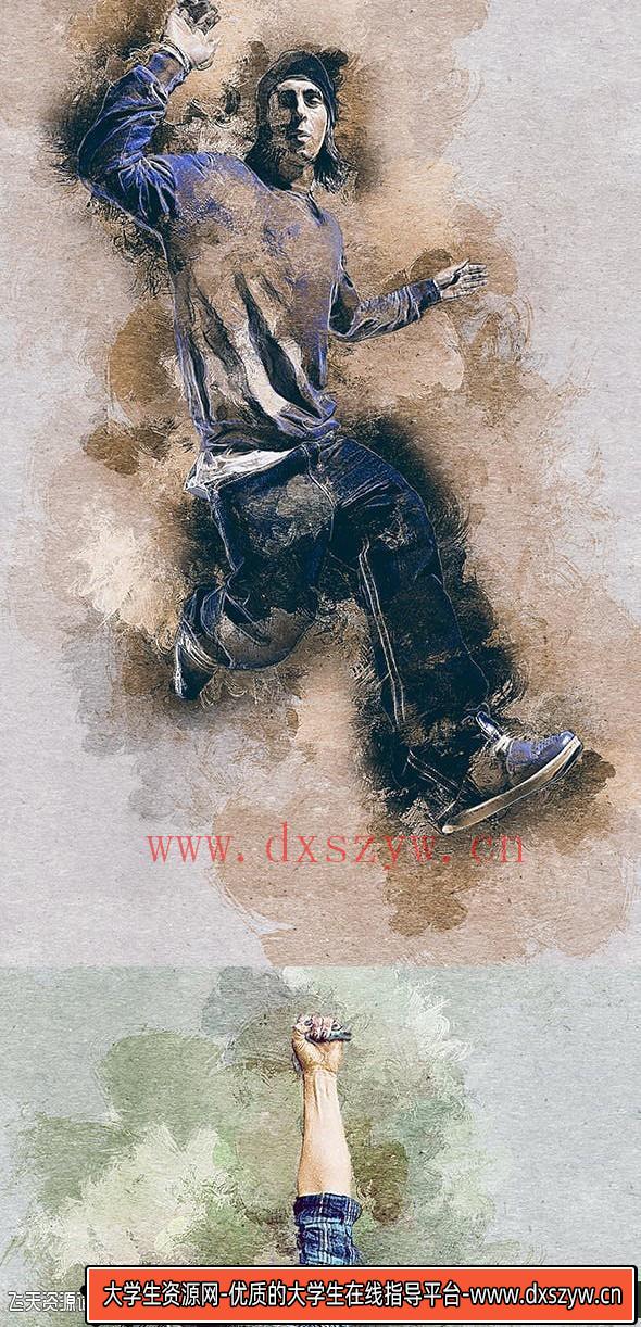 图片[3]-[PS动作下载]手绘效果PS动作Hand Painting Photoshop Action附视频教程-大学生资源网