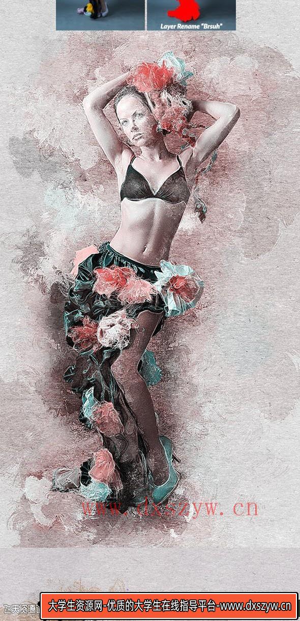 图片[2]-[PS动作下载]手绘效果PS动作Hand Painting Photoshop Action附视频教程-大学生资源网