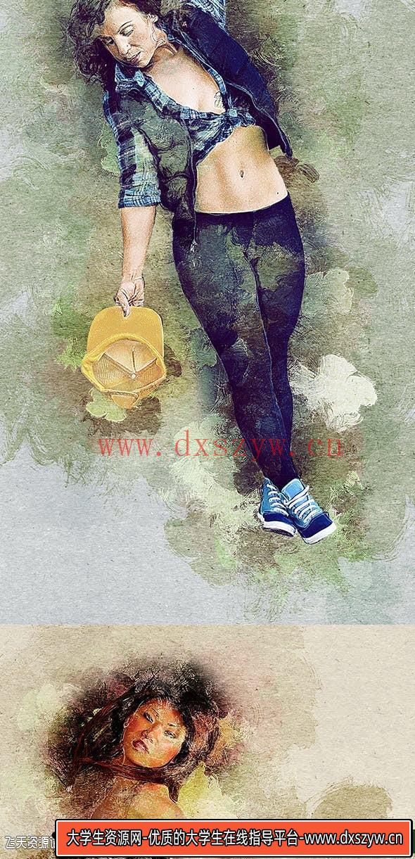 图片[4]-[PS动作下载]手绘效果PS动作Hand Painting Photoshop Action附视频教程-大学生资源网