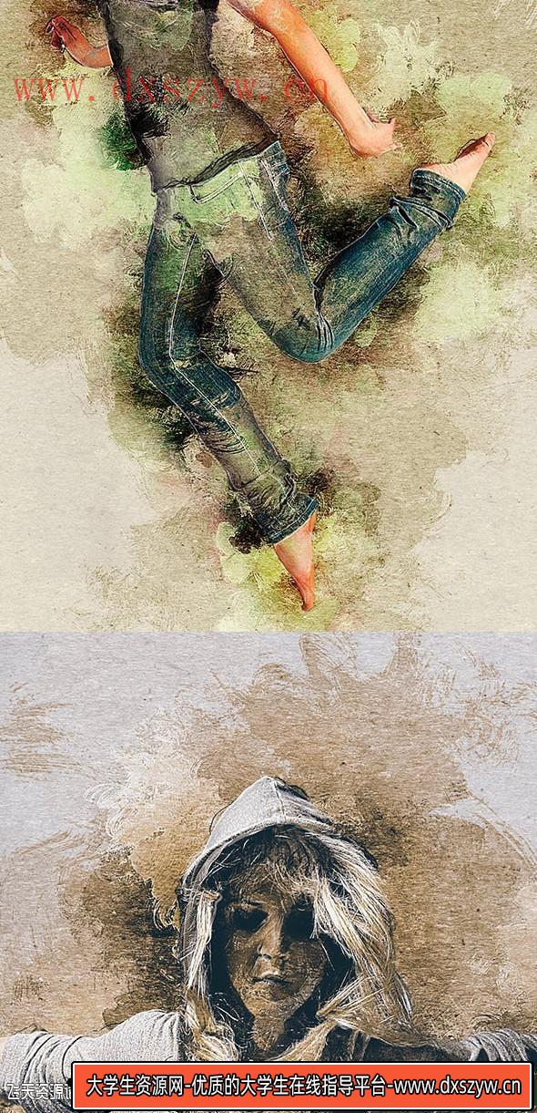 图片[5]-[PS动作下载]手绘效果PS动作Hand Painting Photoshop Action附视频教程-大学生资源网