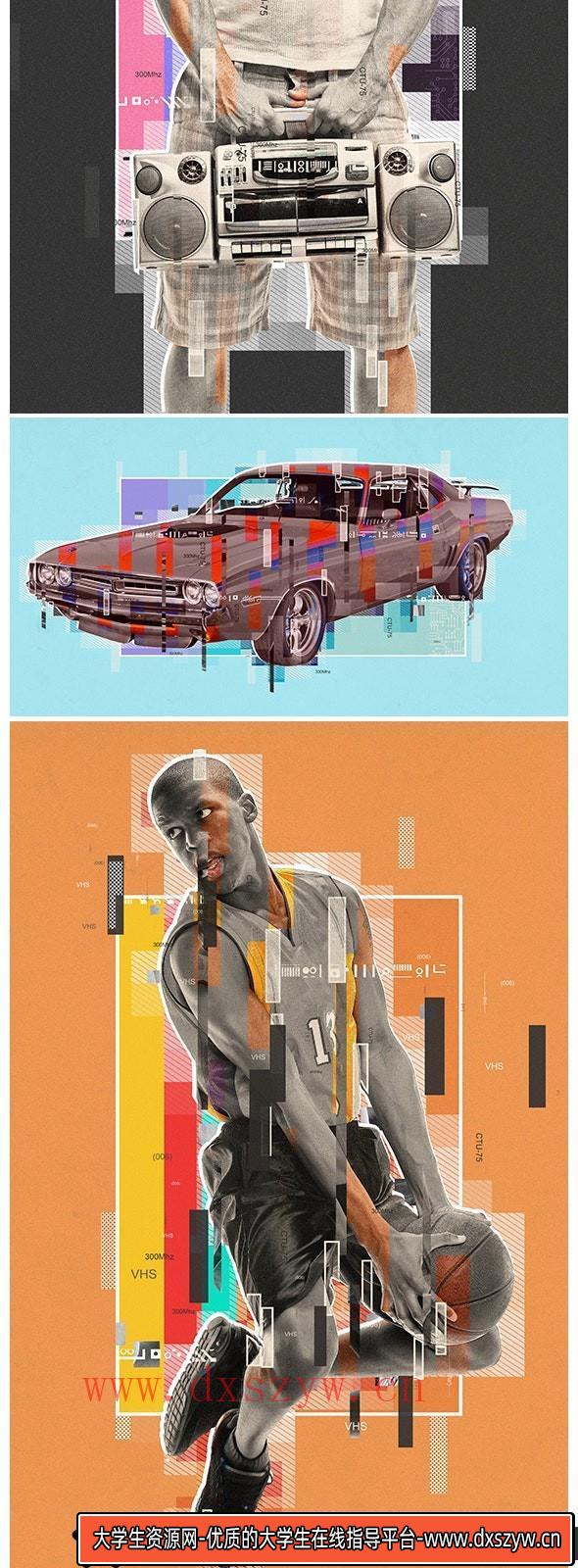 图片[2]-[PS动作下载]现代复古海报广告PS动作 Modern Photoshop Action-大学生资源网