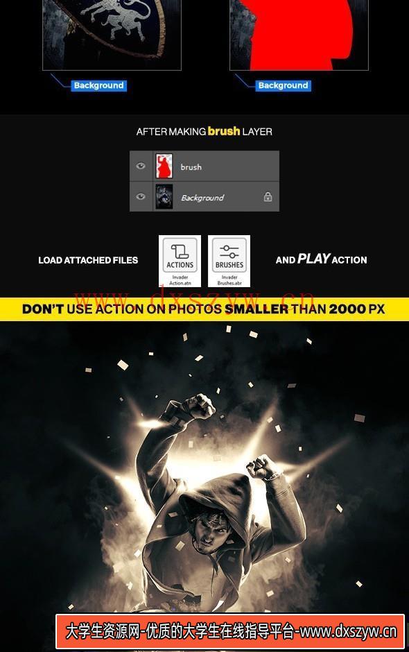 图片[2]-[PS动作下载]入侵者电影海报广告PS动作 Invader Photoshop Action(附视频教程)-大学生资源网