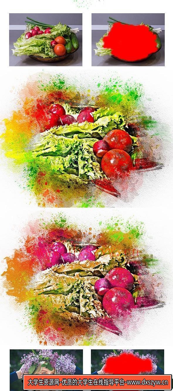 图片[3]-[PS动作下载]水彩喷溅绘画PS动作 Watercolor Painting Photoshop Action(附教程)-大学生资源网