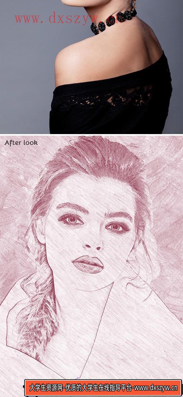 图片[5]-[PS动作下载]复古素描PS动作 Vintage Sketch Photoshop Action-大学生资源网