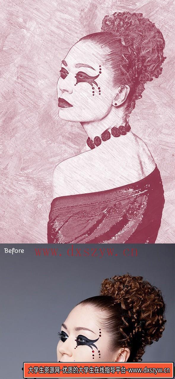 图片[4]-[PS动作下载]复古素描PS动作 Vintage Sketch Photoshop Action-大学生资源网