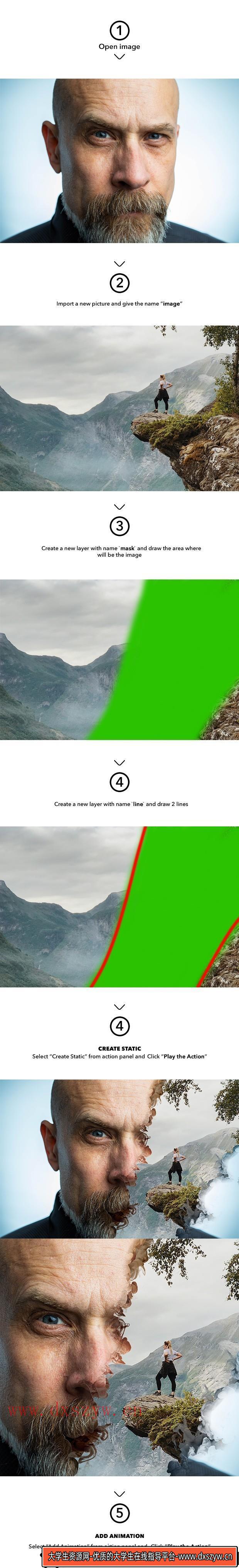 图片[1]-[PS动作下载]画中画曝光特效PS动作(GIF动画)Gif Animated Horizon Photoshop Action-大学生资源网