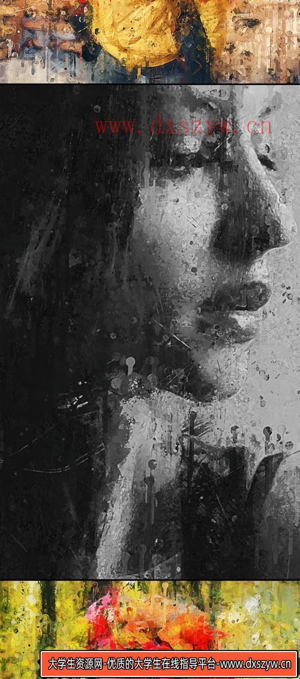图片[5]-[中文版动作]绘画动作,油画效果PS动作 Painting Photoshop Action支持中文版-大学生资源网