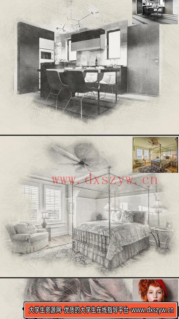 图片[5]-[PS动作下载]真正的铅笔绘画PS动作 Real Pencil Photoshop Action(附视频教程)-大学生资源网