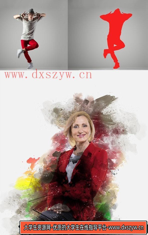 图片[2]-[PS动作下载]水彩喷砂爆炸特效PS动作 Watercolor Blast Manipulation-大学生资源网