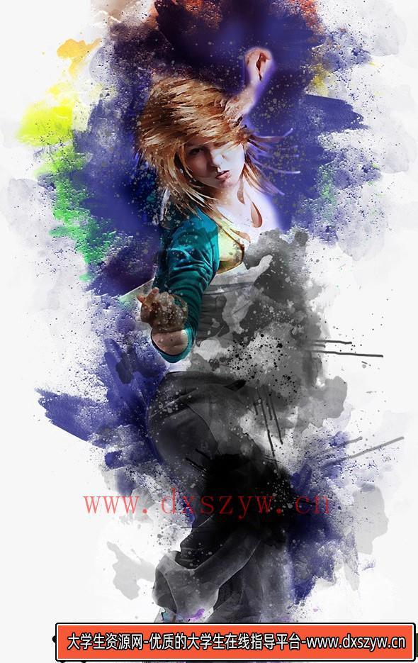 图片[4]-[PS动作下载]水彩喷砂爆炸特效PS动作 Watercolor Blast Manipulation-大学生资源网
