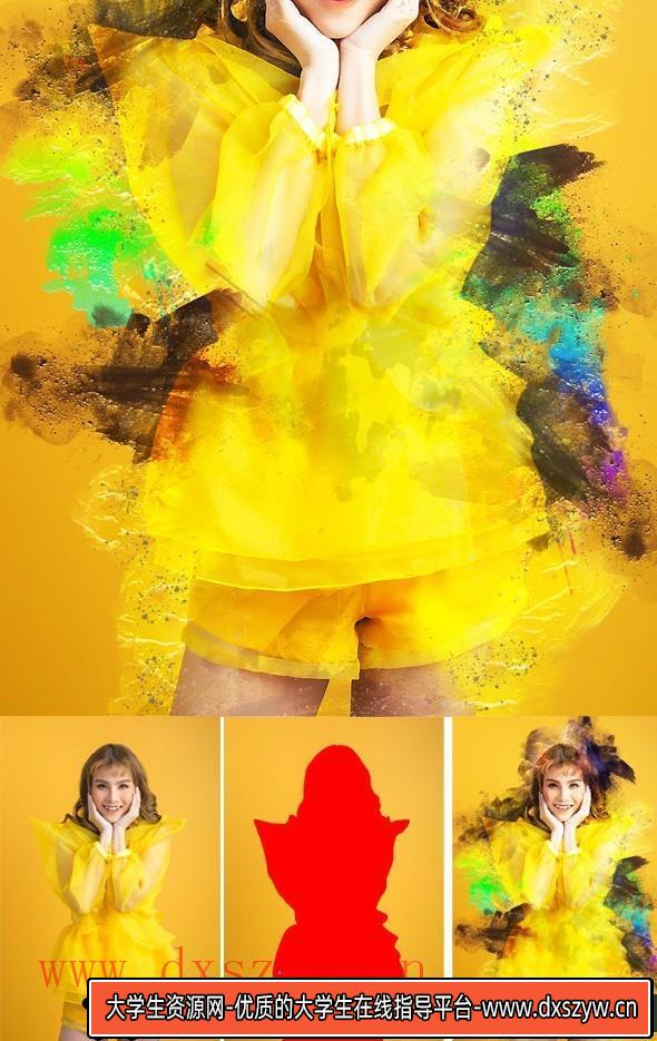 图片[6]-[PS动作下载]水彩喷砂爆炸特效PS动作 Watercolor Blast Manipulation-大学生资源网
