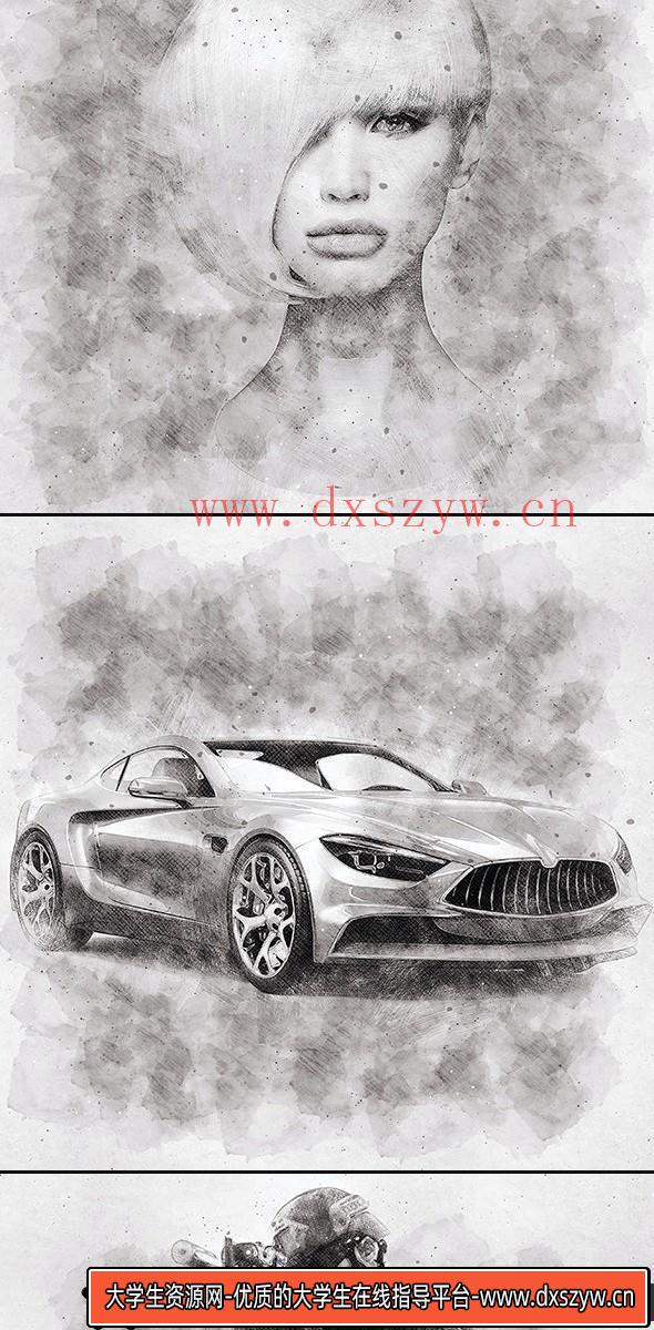 图片[5]-[PS动作下载]数字草图素描绘画PS特效动作Digital Sketch Photoshop Action(附教程)-大学生资源网
