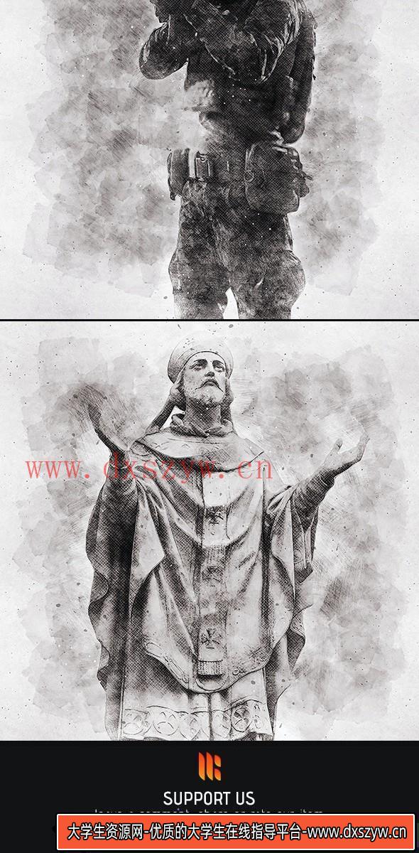 图片[6]-[PS动作下载]数字草图素描绘画PS特效动作Digital Sketch Photoshop Action(附教程)-大学生资源网