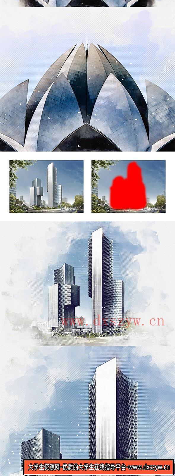 图片[3]-[PS动作下载]建筑水彩绘画Photoshop动作 Architecture Watercolor Photoshop Action-大学生资源网