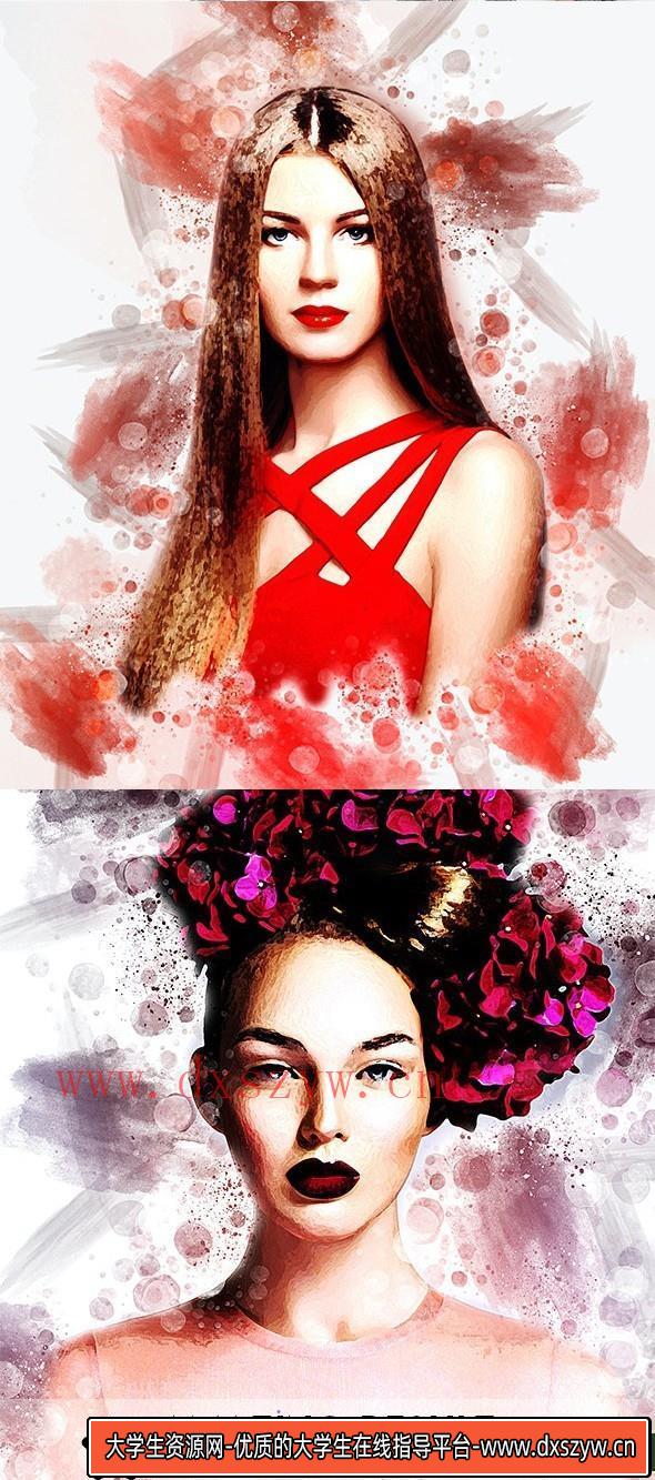 图片[5]-[PS动作下载]抽象混合水彩Photoshop动作 Abstract Mixed Watercolor Photoshop Action-大学生资源网