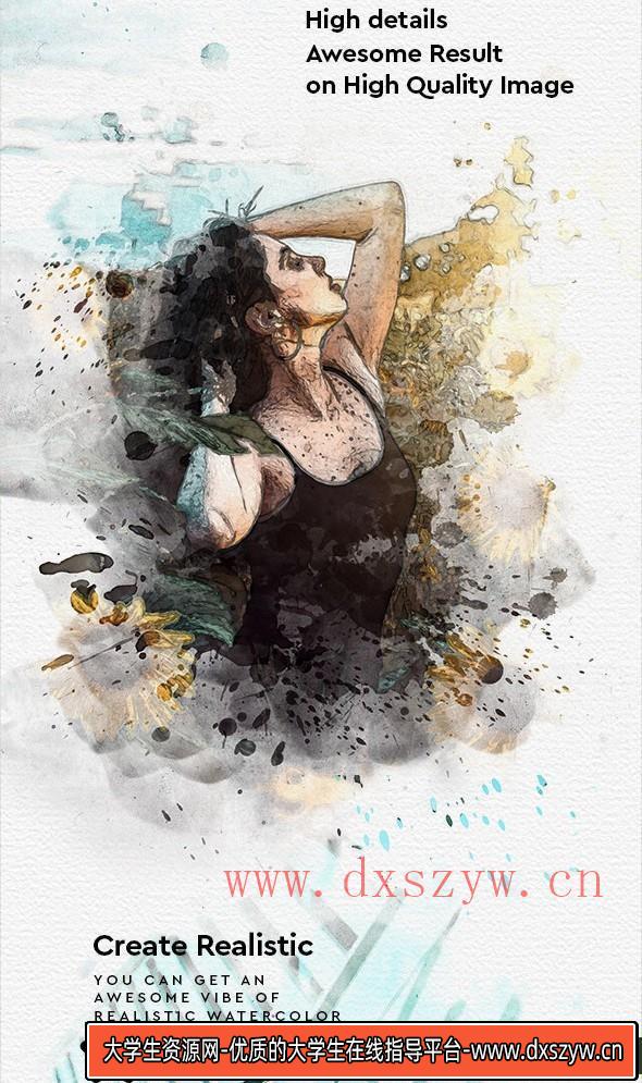 图片[3]-[PS动作下载]水彩艺术-水彩画Photoshop动作 Aquarelle – Photoshop Action附视频教程-大学生资源网