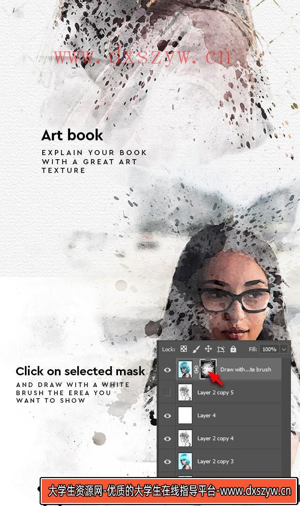 图片[5]-[PS动作下载]水彩艺术-水彩画Photoshop动作 Aquarelle – Photoshop Action附视频教程-大学生资源网