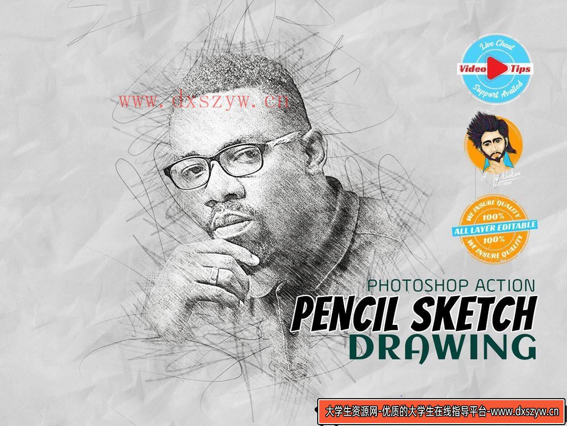 图片[3]-[中文版动作]手绘艺术动作 Hand Drawn Art Photoshop Action(附视频教程)中文版支持2021-大学生资源网