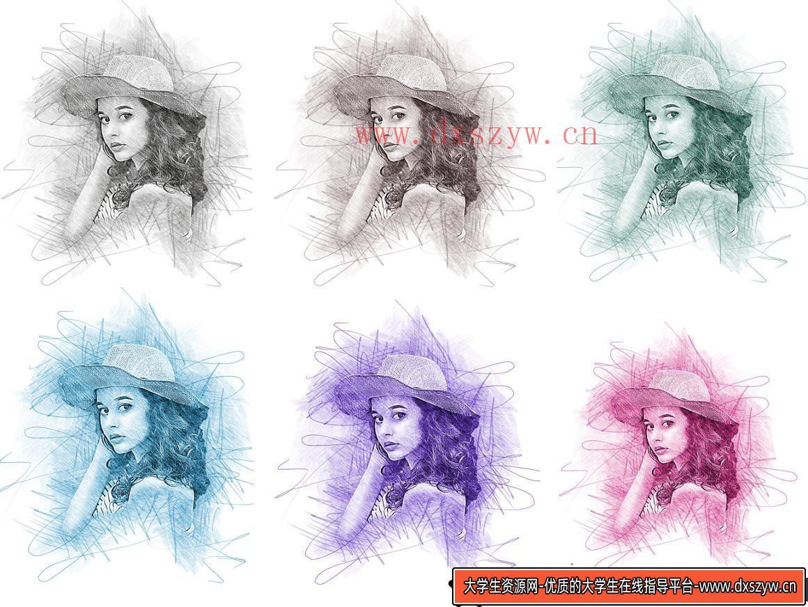图片[9]-[中文版动作]手绘艺术动作 Hand Drawn Art Photoshop Action(附视频教程)中文版支持2021-大学生资源网