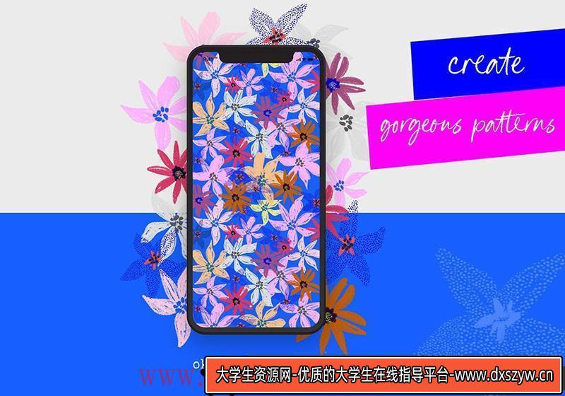 图片[3]-[Procreate笔刷]抽象花卉和形状Procreate笔刷及png素材-大学生资源网