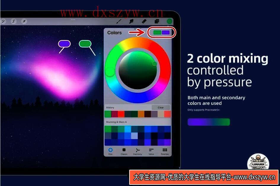 图片[3]-[Procreate笔刷]适用于Procreate 5的极光和星星画笔笔刷下载 Aurora Stars Brushes-大学生资源网