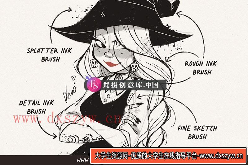 图片[2]-速写美式插画Procreate笔刷-大学生资源网