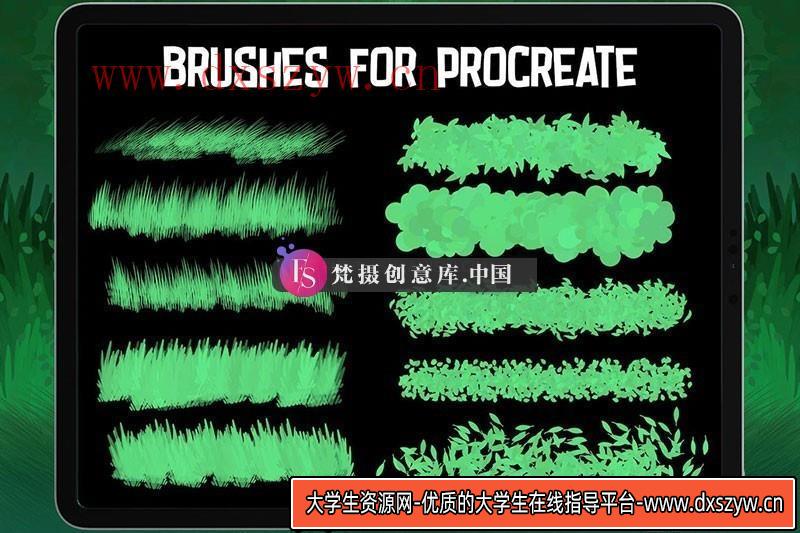 图片[2]-Procreate树叶草地笔刷-大学生资源网