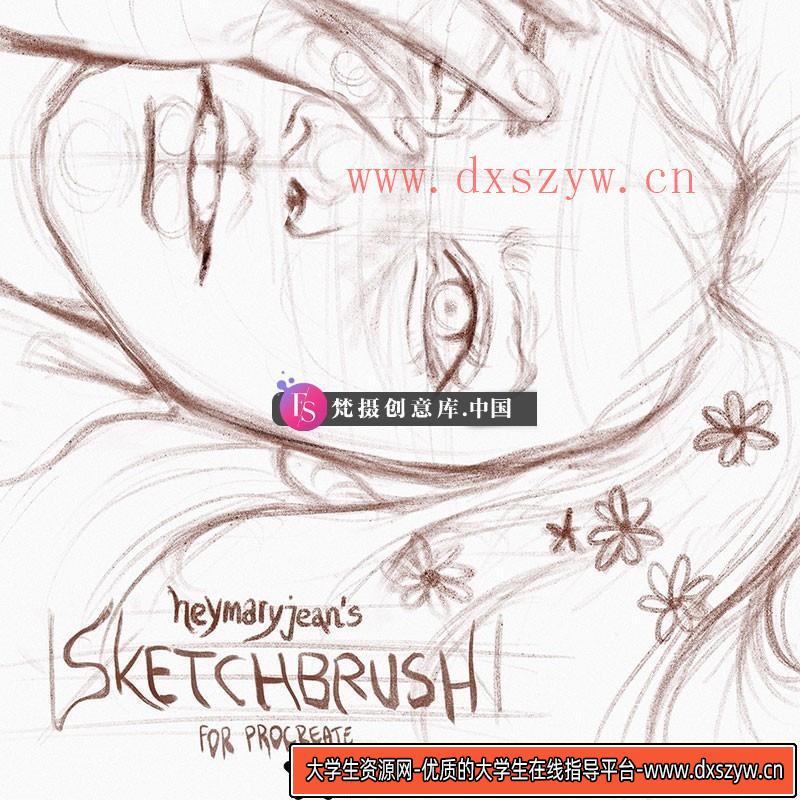 Procreate素描写生笔刷-大学生资源网