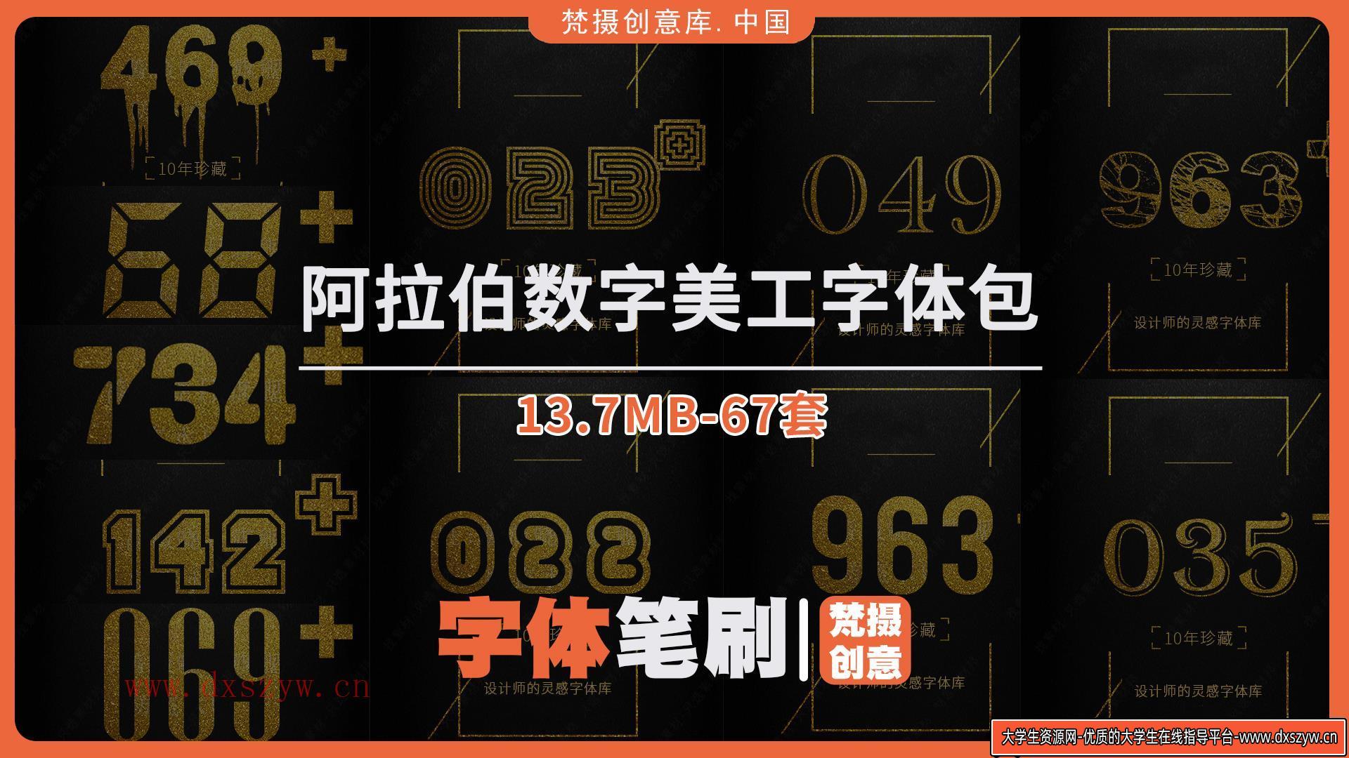 阿拉伯字体数字美工设计号码平面设计数字字体PS素材库-大学生资源网