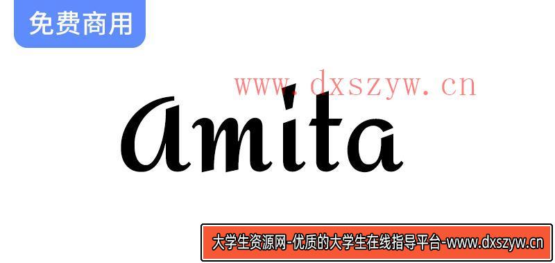 【Amita】创新融合斜体字母与直立非连接风格，打造独特字体设计体验-大学生资源网